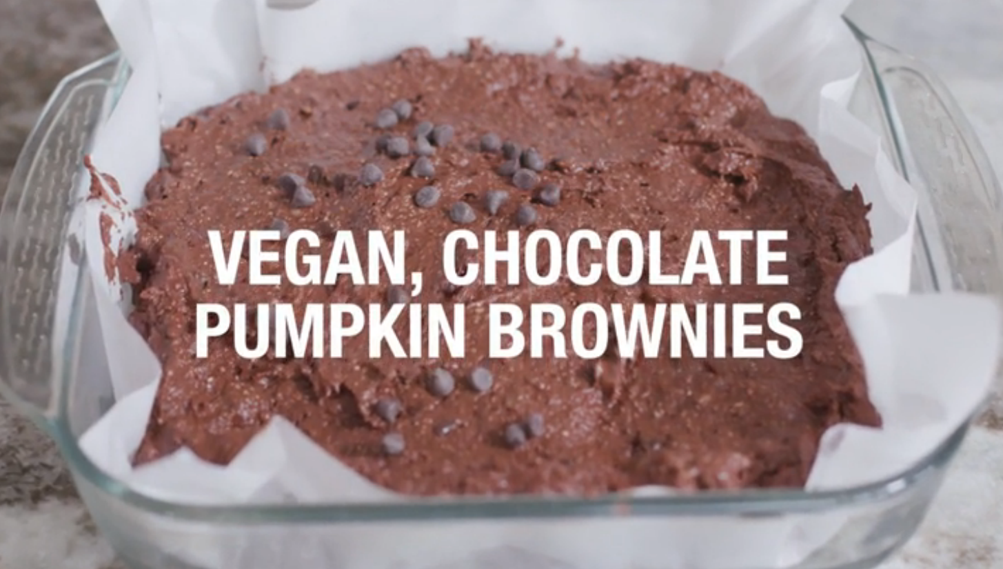 Vegan, chocolate pumpkin brownies