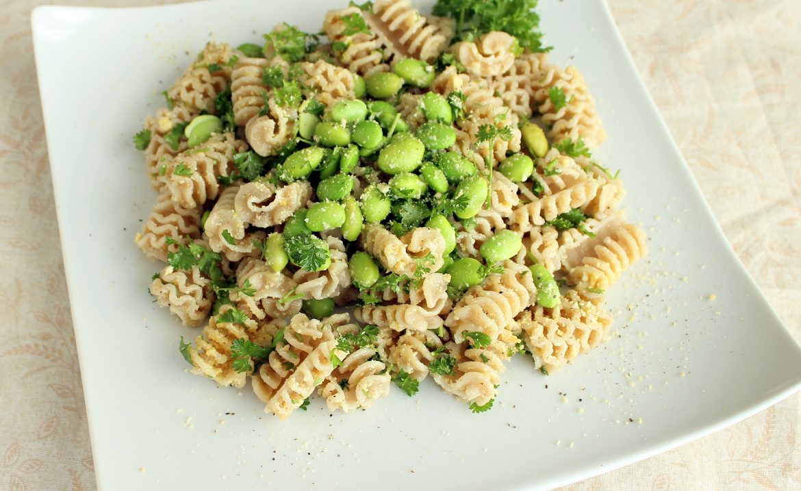 Refreshing Edamame Parsley Pasta