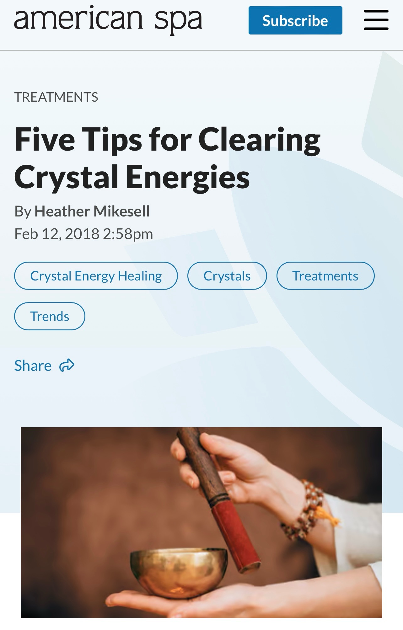 Five Tips for Clearing Crystal Energies in American Spa