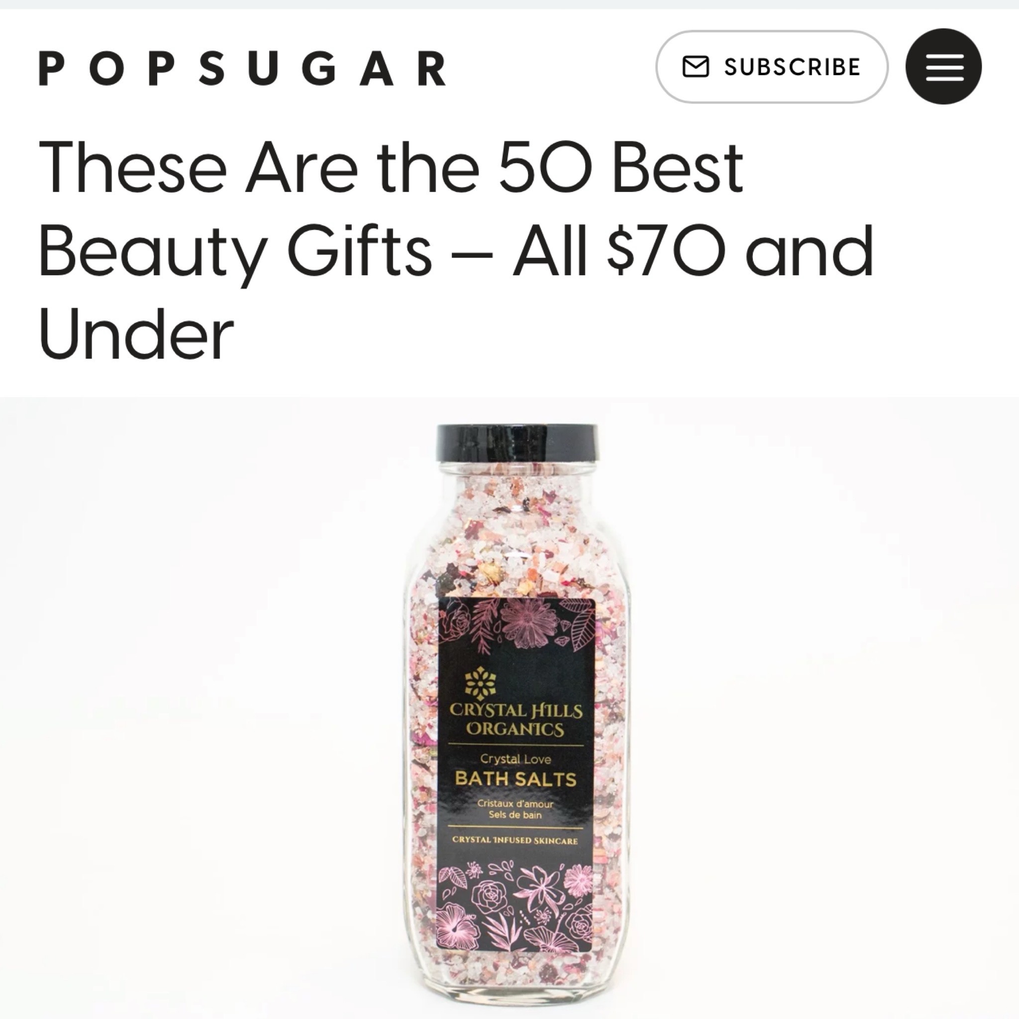PopSugar features Crystal Love