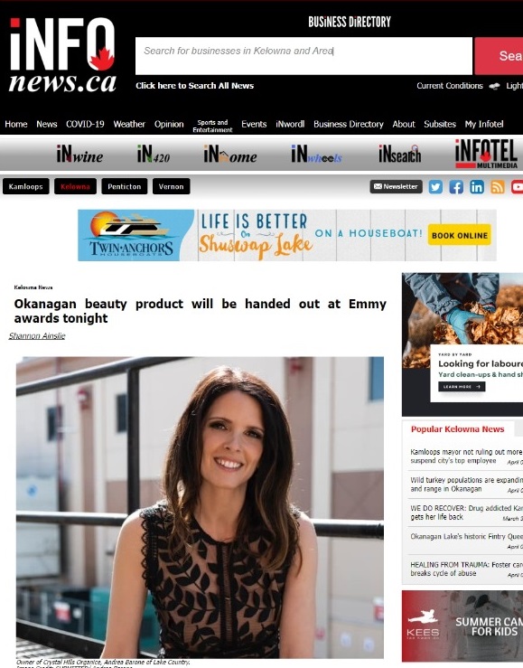 Info News features Andrea Barone and Crystal Hills Organics
