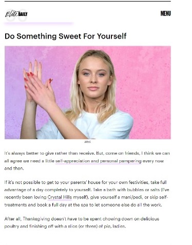Elite Daily features Crystal Hills Organics Bath Salts